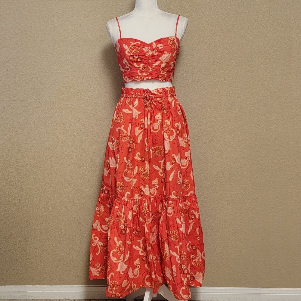 A.L.C. 2 pc set - Francis Cotton Drawstring Skirt and Arit Top in Calla Multi - Picture 2 of 16